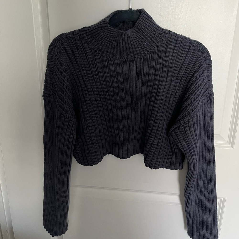 Cropped turtleneck sweater